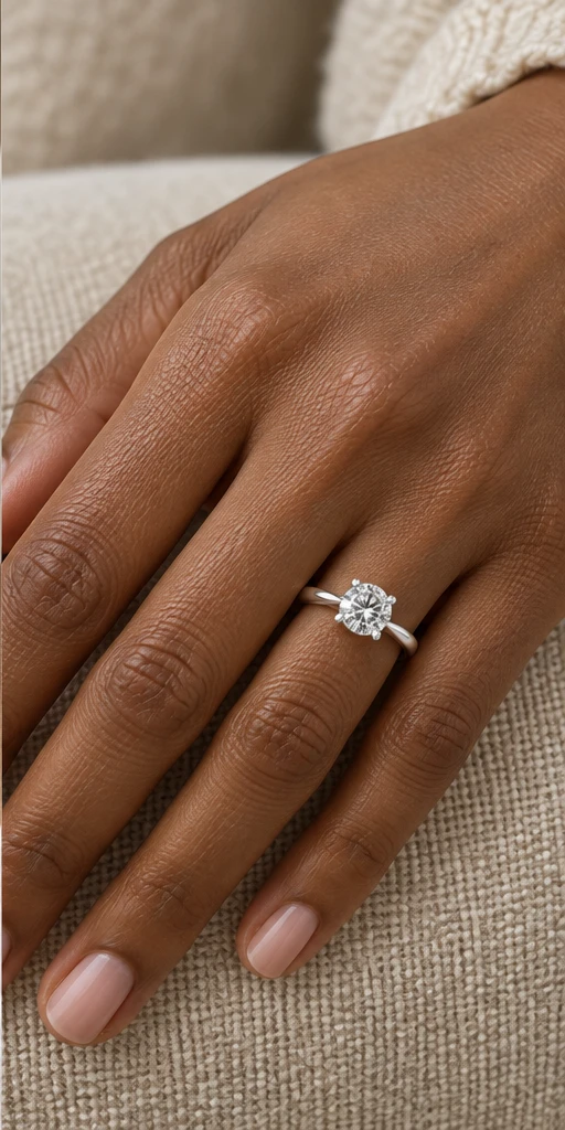 Heart Cup Lab-Grown Diamond Ring — 1 ct editorial styling