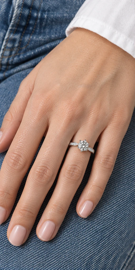 Fluid Lab-Grown Diamond Ring — 1 ct styling