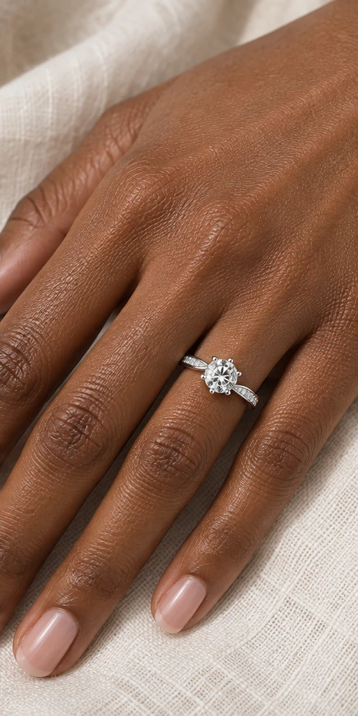 Fluid Lab-Grown Diamond Ring — 1 ct editorial styling
