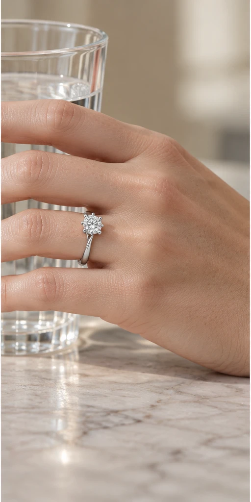 Crown Lab-Grown Diamond Ring — 1 ct editorial styling