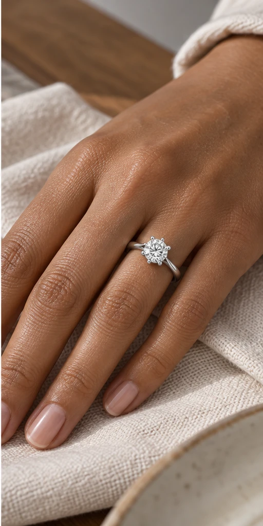 Crown Lab-Grown Diamond Ring — 1 ct editorial styling