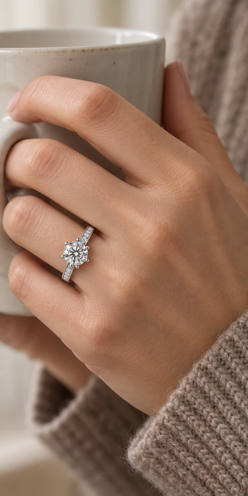 Horizon Accent Lab-Grown Diamond Ring — 1 ct editorial styling