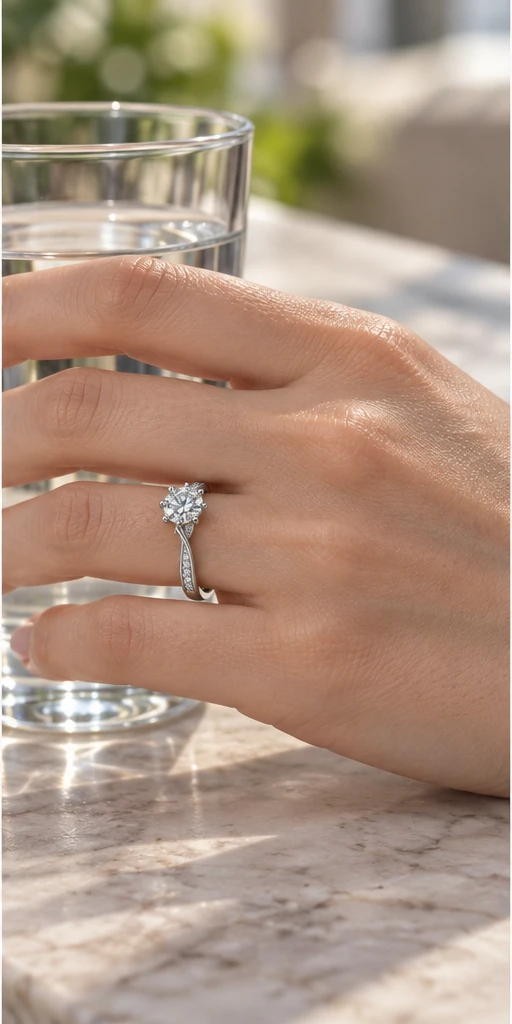 Orbit Accent Lab-Grown Diamond Ring — 1 ct editorial styling