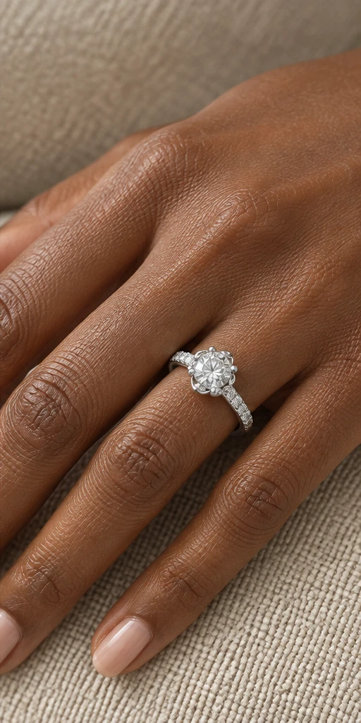 Flora Lab-Grown Diamond Ring — 1 ct editorial styling
