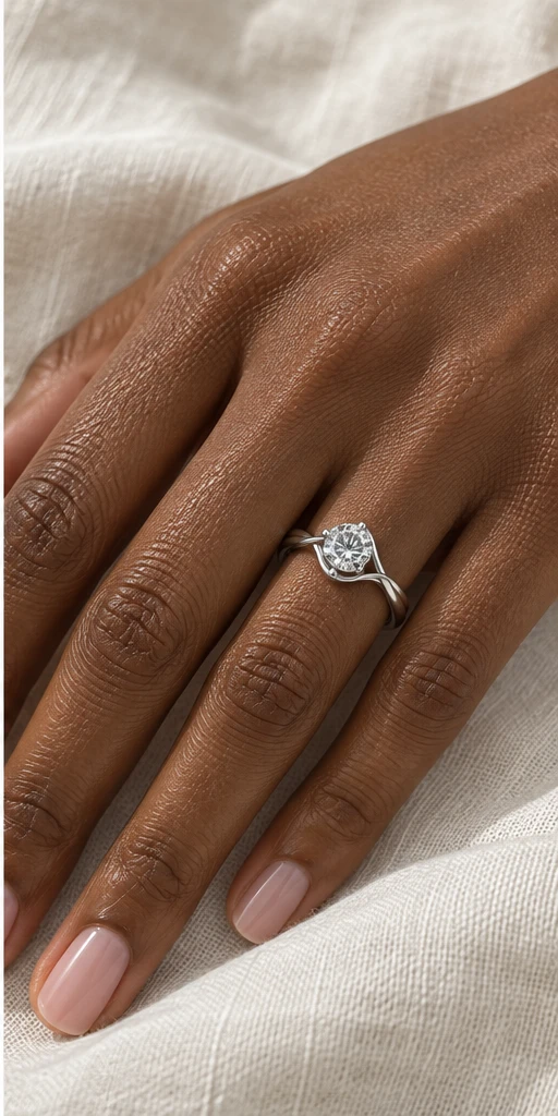 Bud Twist Lab-Grown Diamond Ring — 1 ct editorial styling
