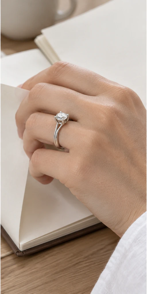 Lotus Lab-Grown Diamond Ring — 1 ct editorial styling