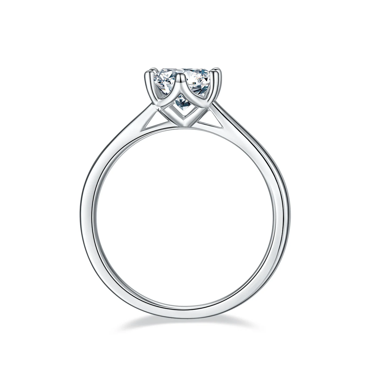 Modern Six-Prong Lab-Grown Diamond Ring — 1 ct — product view 3