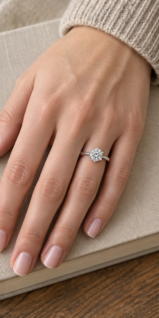 Modern Six-Prong Lab-Grown Diamond Ring — 1 ct styling