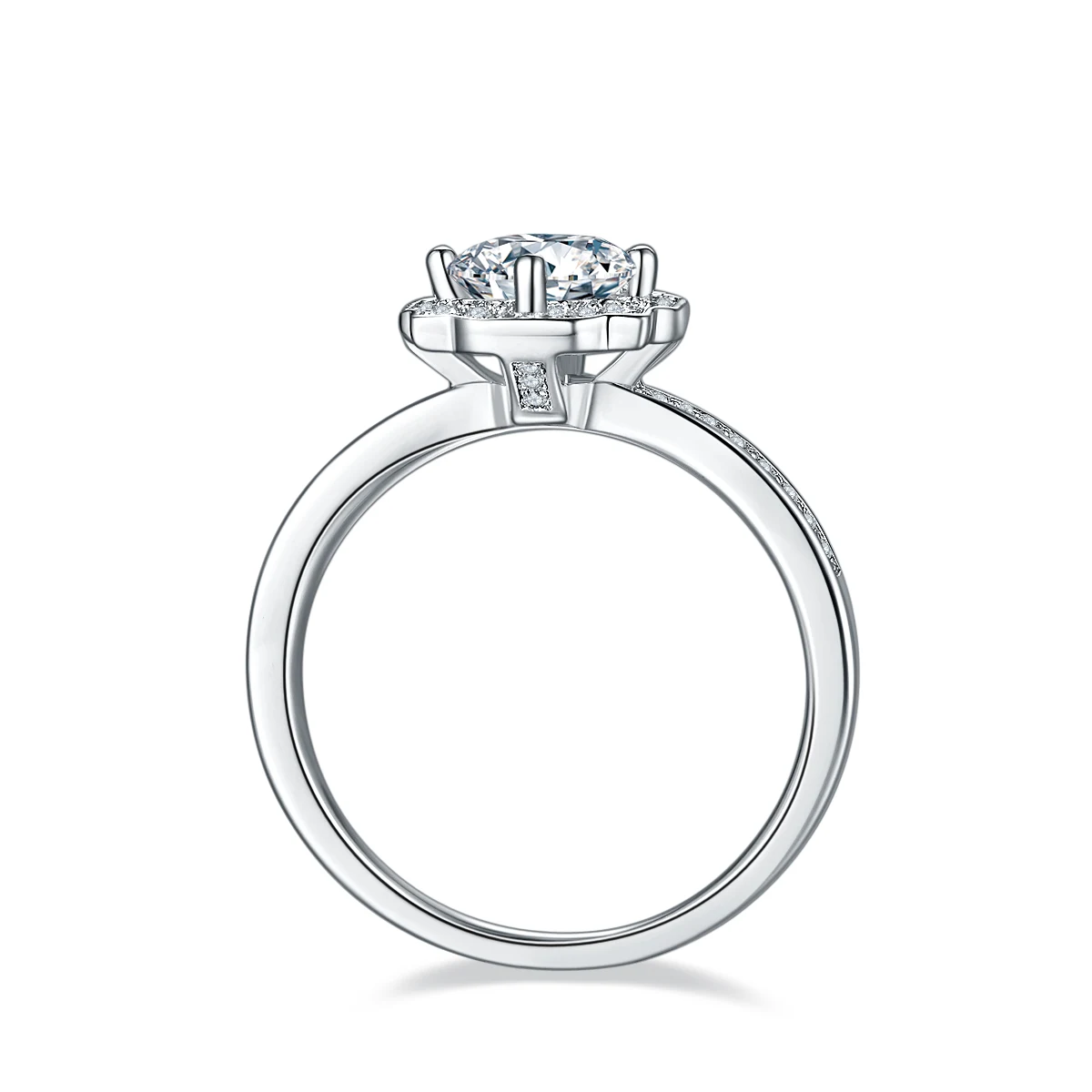 Geometric Accent Lab-Grown Diamond Ring — 1 ct — product view 3
