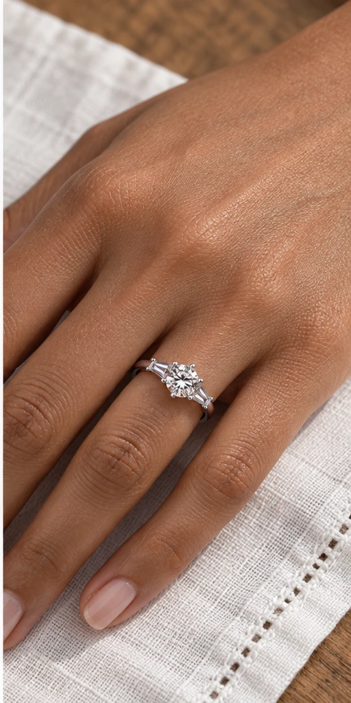 Contour Lab-Grown Diamond Ring — 1 ct editorial styling