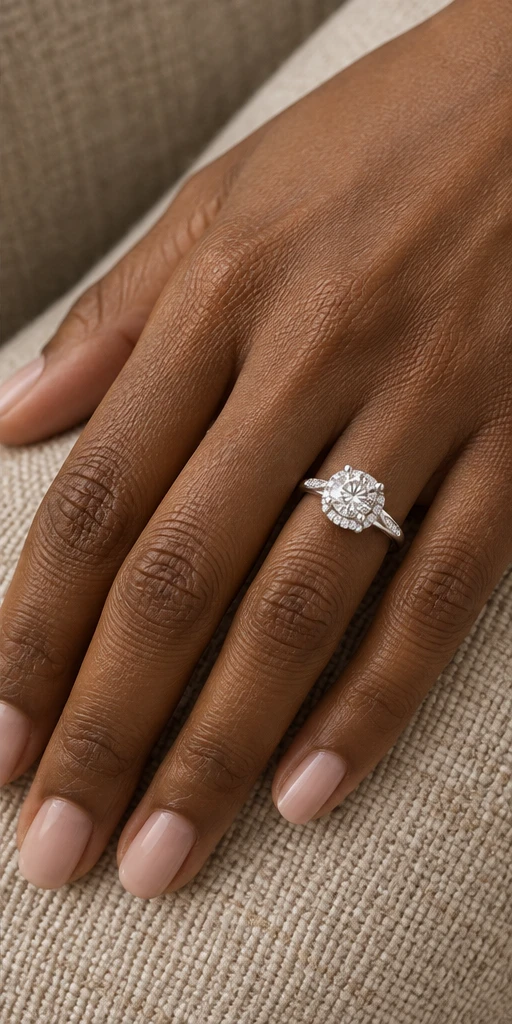 Bloom Accent Lab-Grown Diamond Ring — 1 ct editorial styling