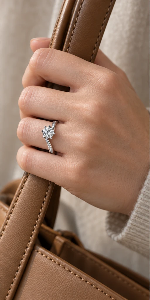 Embrace Lab-Grown Diamond Ring — 1 ct editorial styling