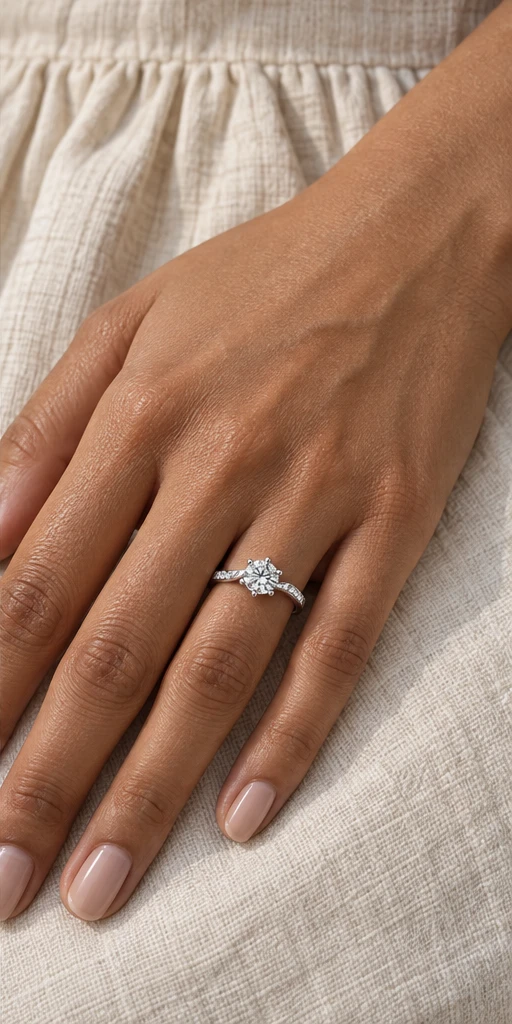 Embrace Lab-Grown Diamond Ring — 1 ct editorial styling