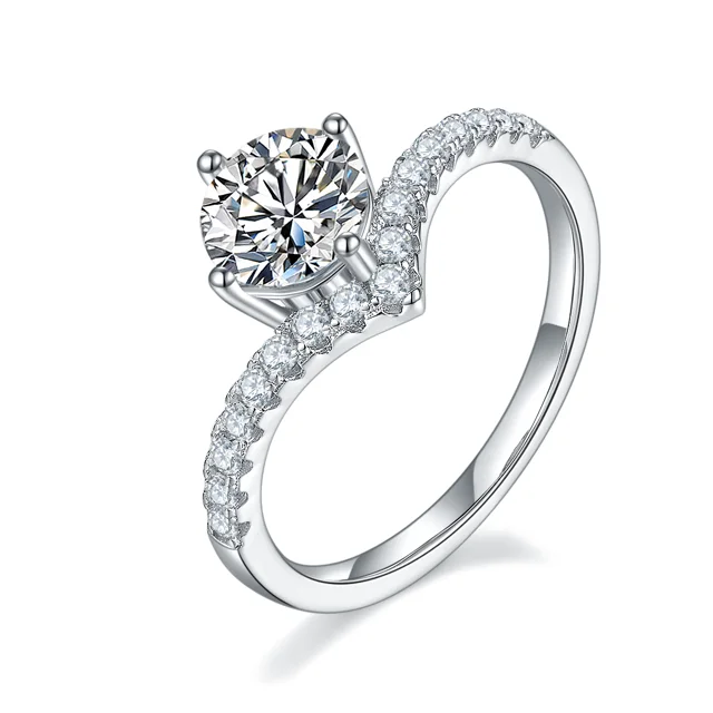 Chevron Lab-Grown Diamond Ring — 1 ct