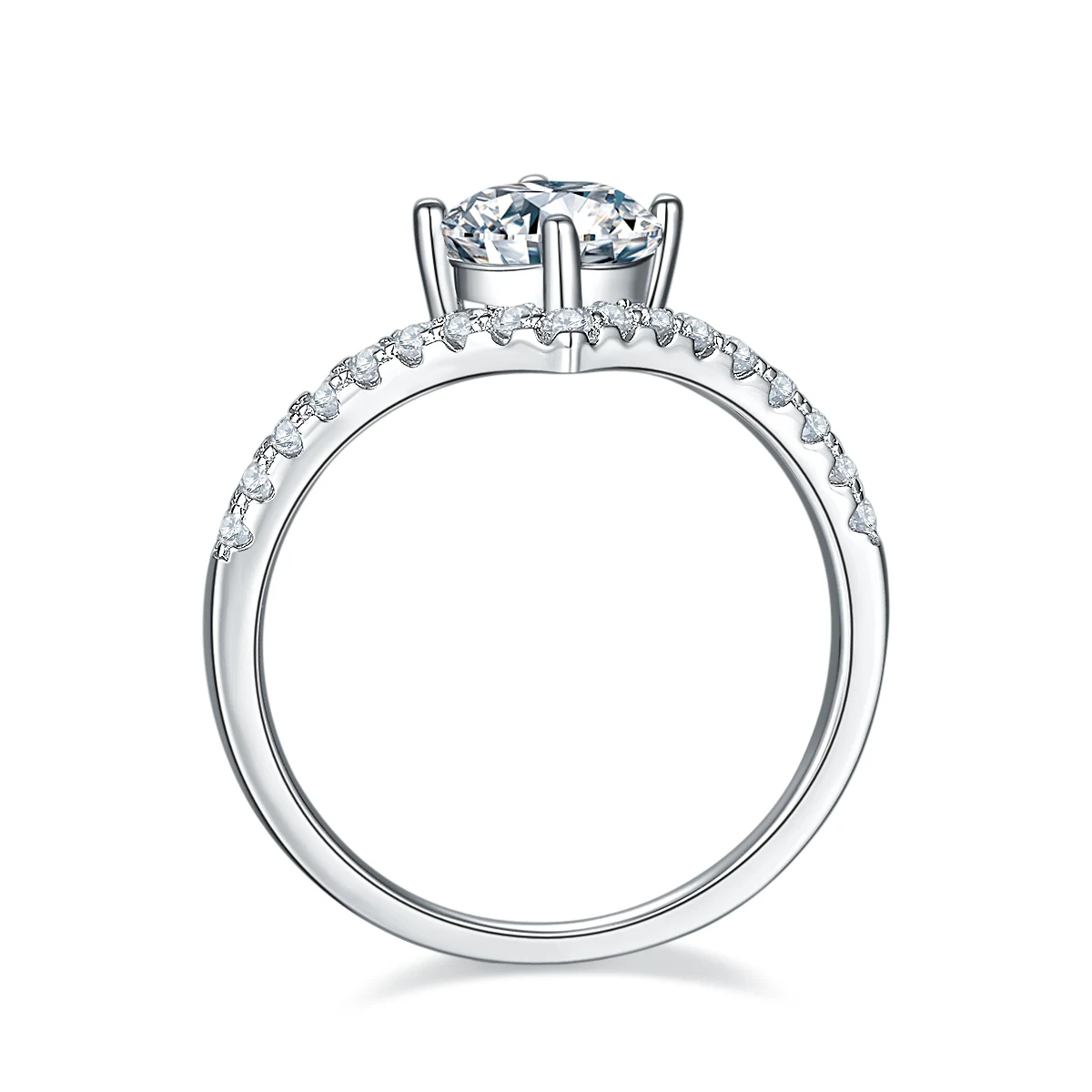 Chevron Lab-Grown Diamond Ring — 1 ct — product view 2