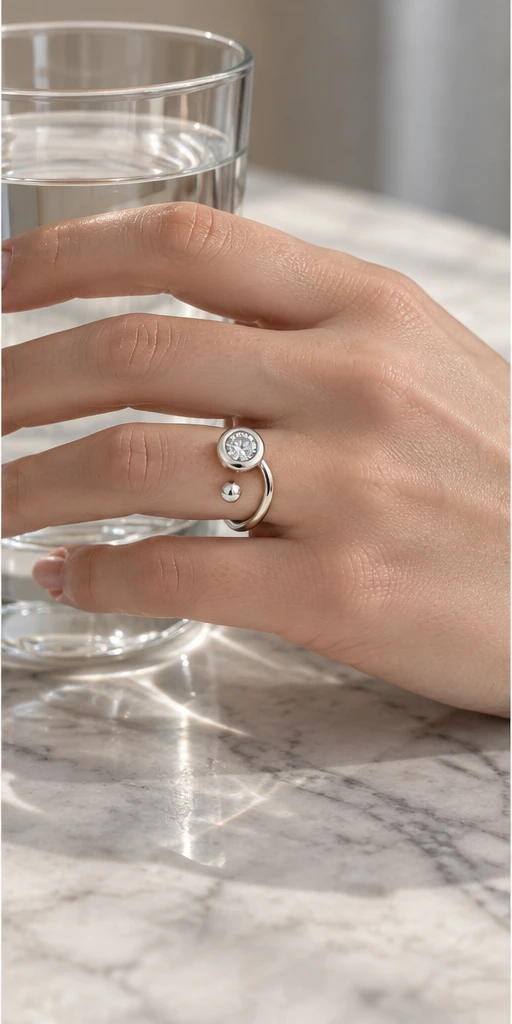 Bubble Lab-Grown Diamond Ring — 1 ct editorial styling
