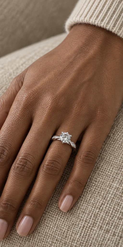 Ribbon Lab-Grown Diamond Ring — 1 ct editorial styling