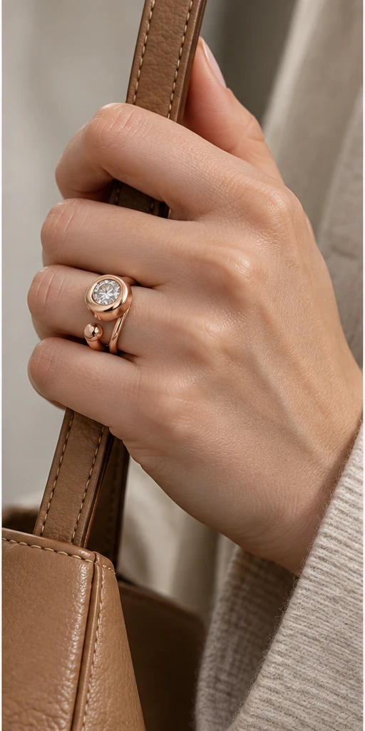 Bubble Rose Lab-Grown Diamond Ring — 1 ct editorial styling