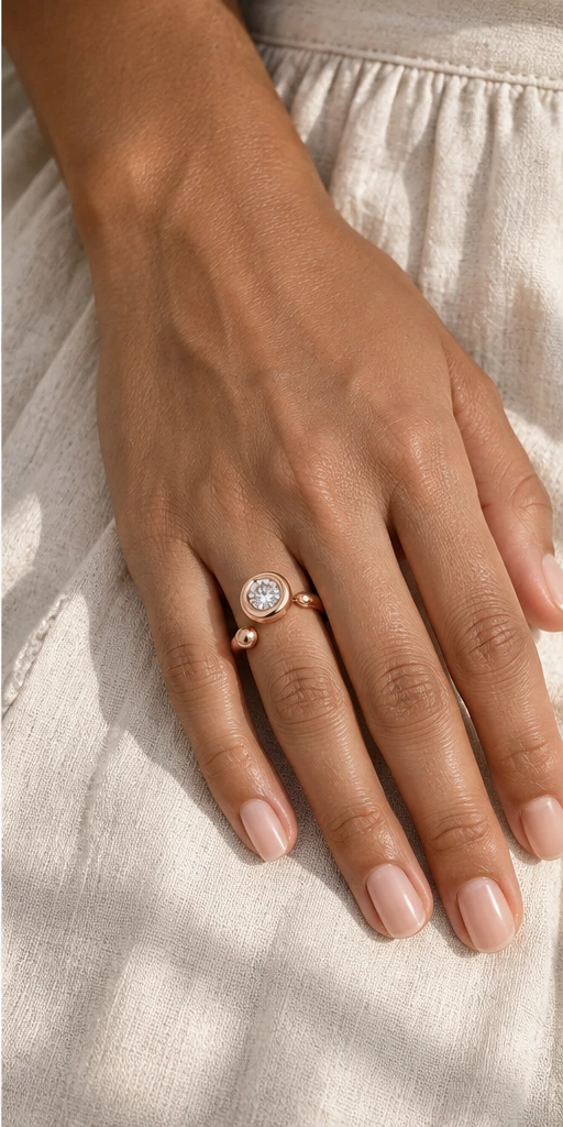 Bubble Rose Lab-Grown Diamond Ring — 1 ct editorial styling