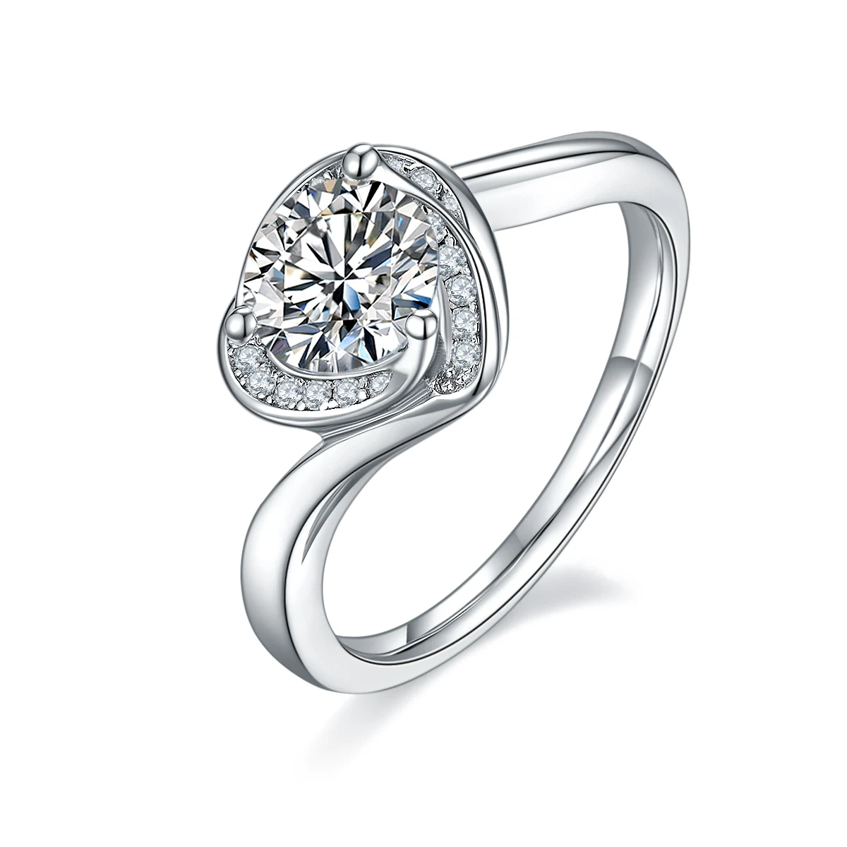 Heart Blossom Lab-Grown Diamond Ring — 1 ct — product view 1