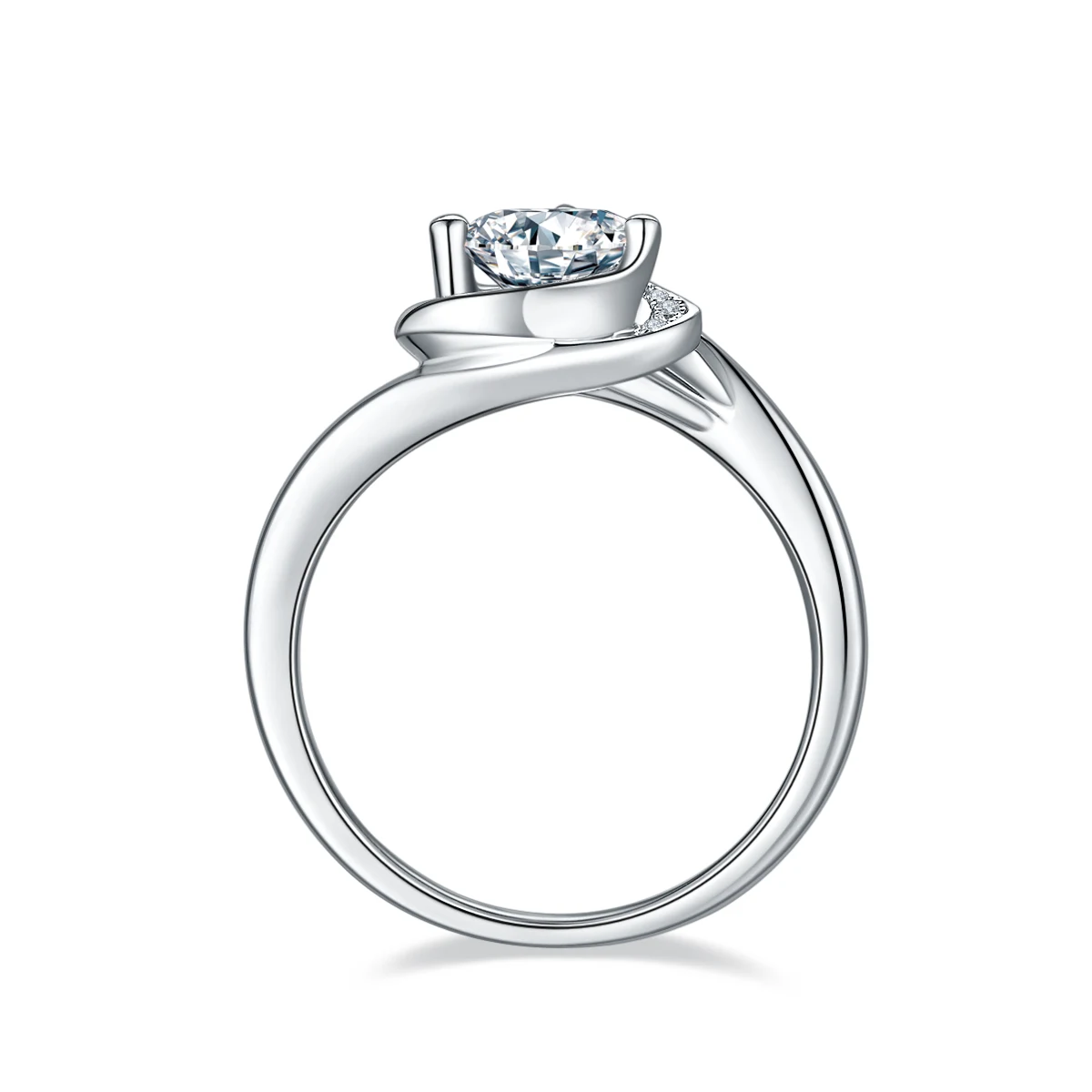 Heart Blossom Lab-Grown Diamond Ring — 1 ct — product view 3