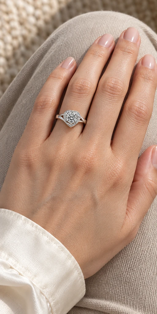 Heart Blossom Lab-Grown Diamond Ring — 1 ct styling