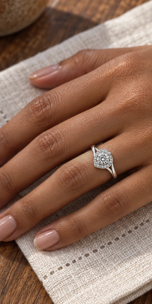Heart Blossom Lab-Grown Diamond Ring — 1 ct editorial styling