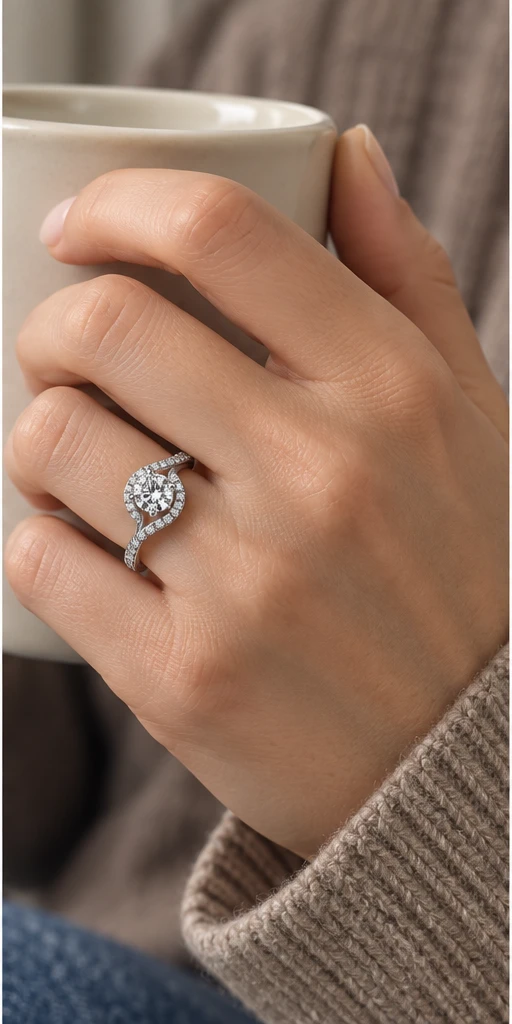 Angel Eye Lab-Grown Diamond Ring — 1 ct editorial styling