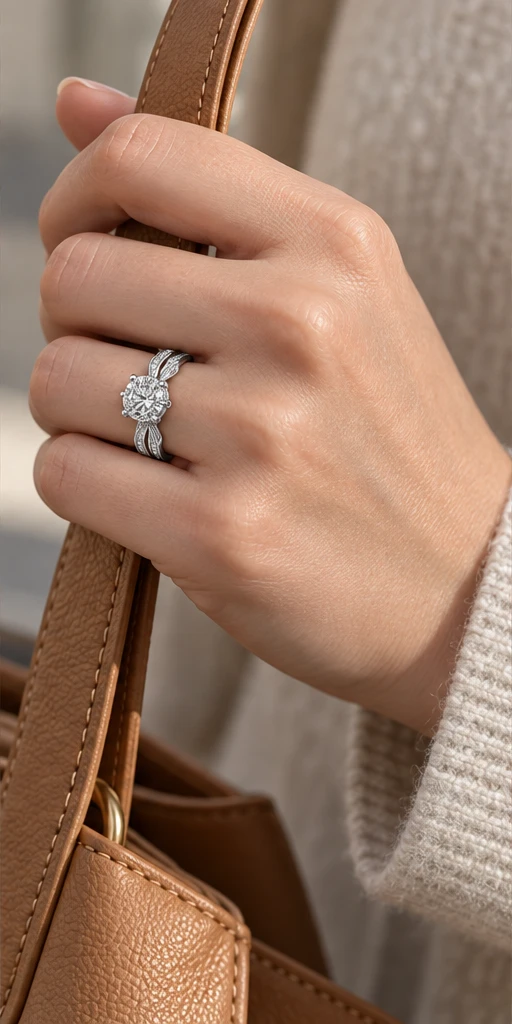 Swan Lake Lab-Grown Diamond Ring — 1 ct editorial styling