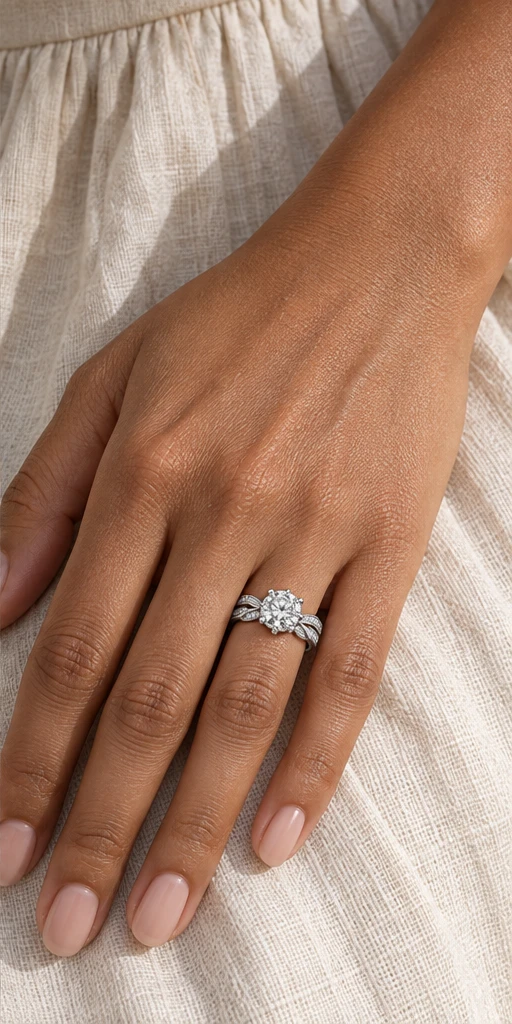 Swan Lake Lab-Grown Diamond Ring — 1 ct editorial styling