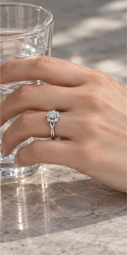 Starflower Lab-Grown Diamond Ring — 1 ct editorial styling
