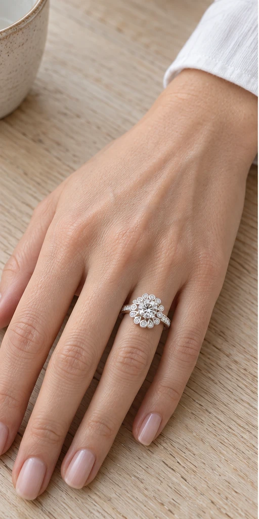 Drape Lab-Grown Diamond Ring — 1 ct styling