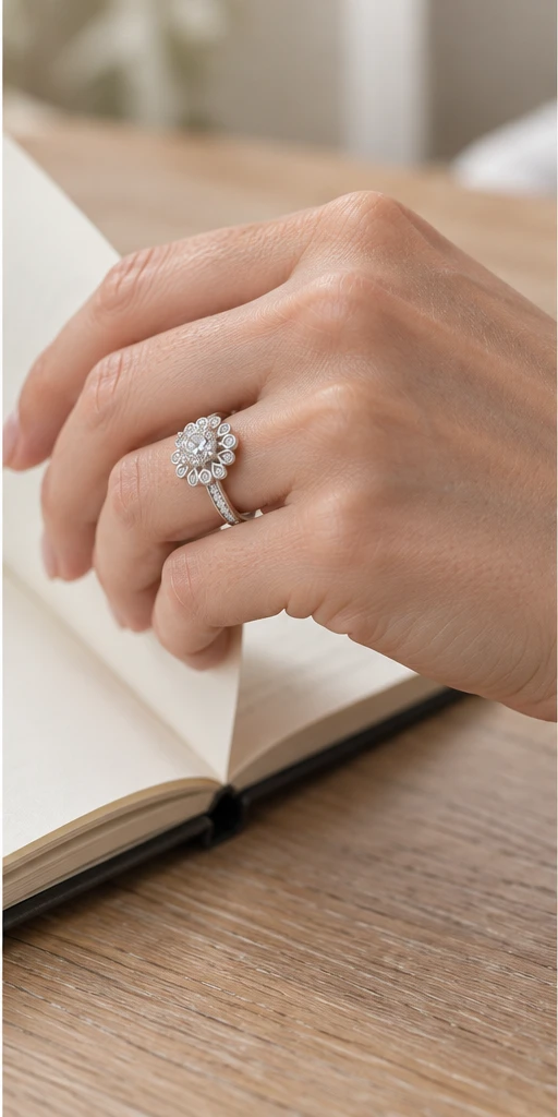 Drape Lab-Grown Diamond Ring — 1 ct editorial styling