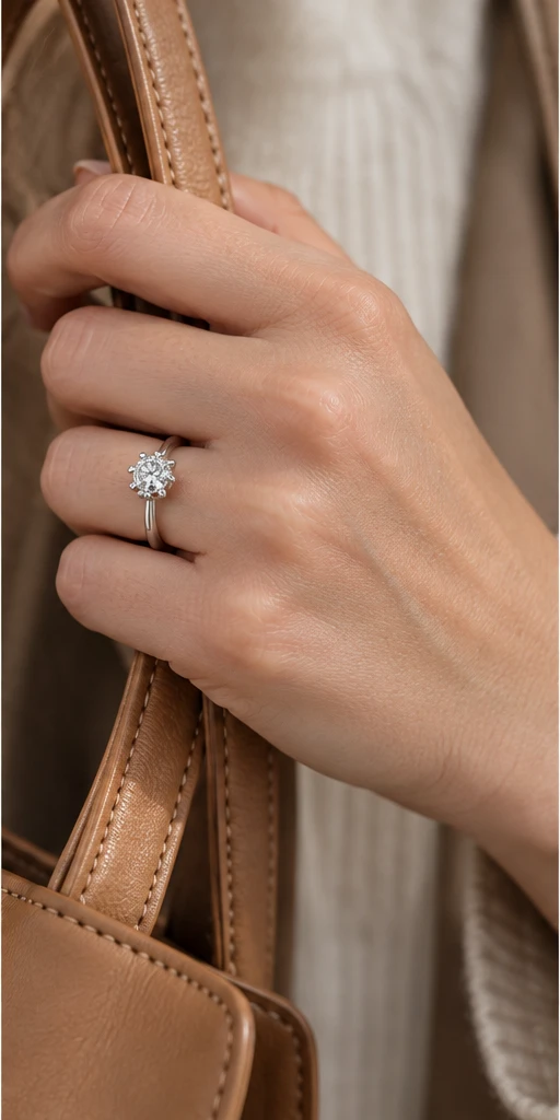 Snowflake Lab-Grown Diamond Ring — 0.5 ct editorial styling