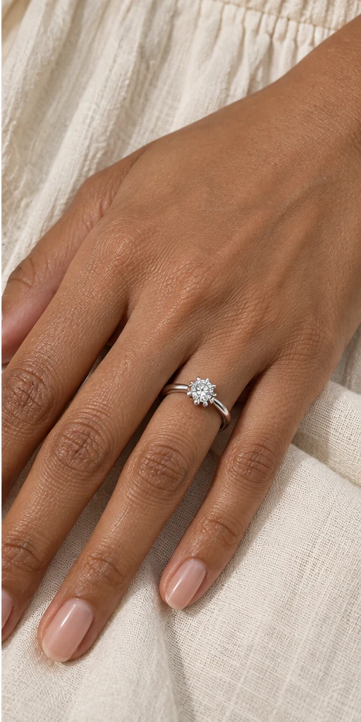 Snowflake Lab-Grown Diamond Ring — 0.5 ct editorial styling