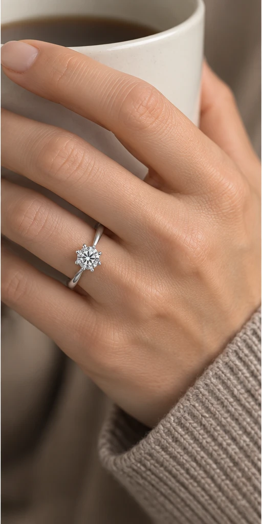 Snowflake Twist Lab-Grown Diamond Ring — 0.5 ct editorial styling
