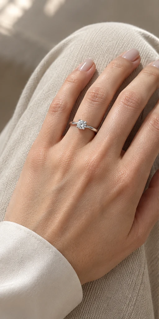 Four-Prong Lab-Grown Diamond Ring — 0.5 ct styling