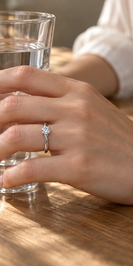 Four-Prong Lab-Grown Diamond Ring — 0.5 ct editorial styling