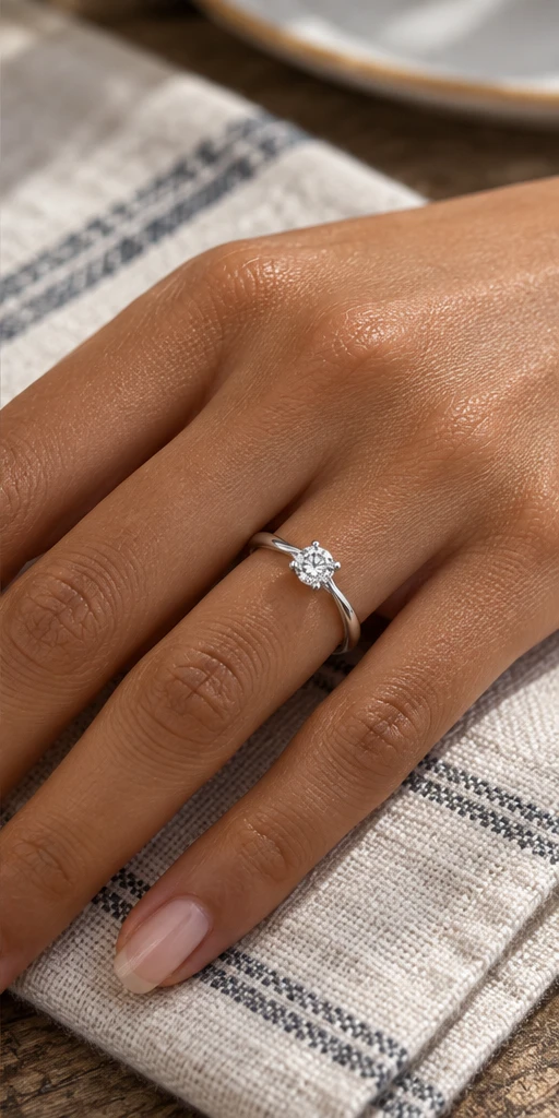 Four-Prong Lab-Grown Diamond Ring — 0.5 ct editorial styling