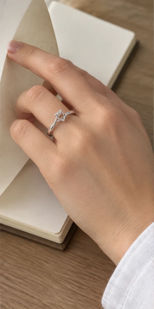 Four-Prong Twist Lab-Grown Diamond Ring — 0.5 ct editorial styling