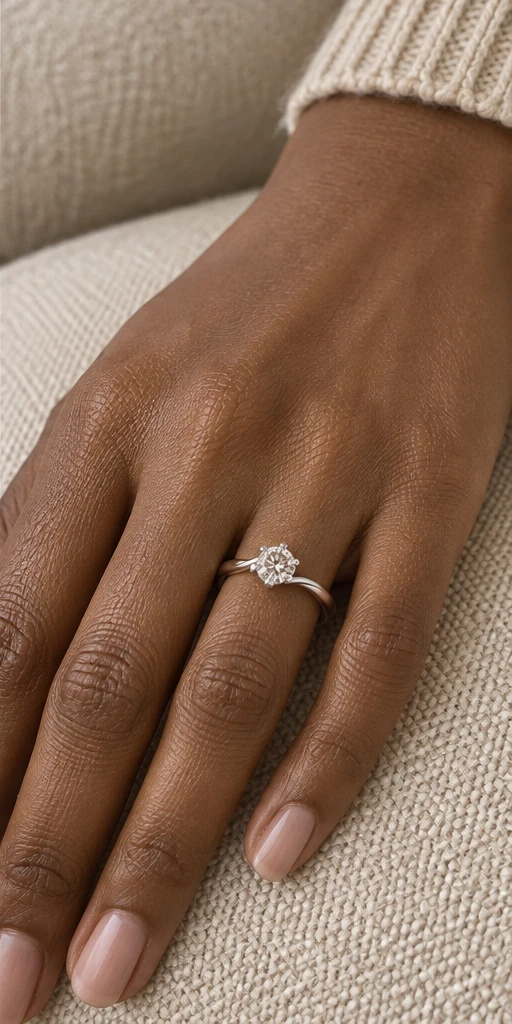 Four-Prong Twist Lab-Grown Diamond Ring — 0.5 ct editorial styling