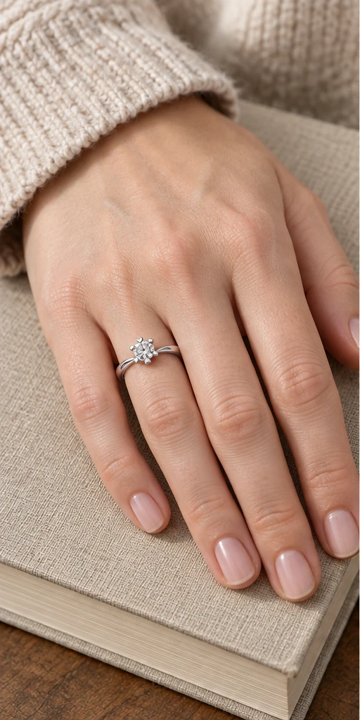 Four-Prong Lab-Grown Diamond Ring — 0.5 ct styling