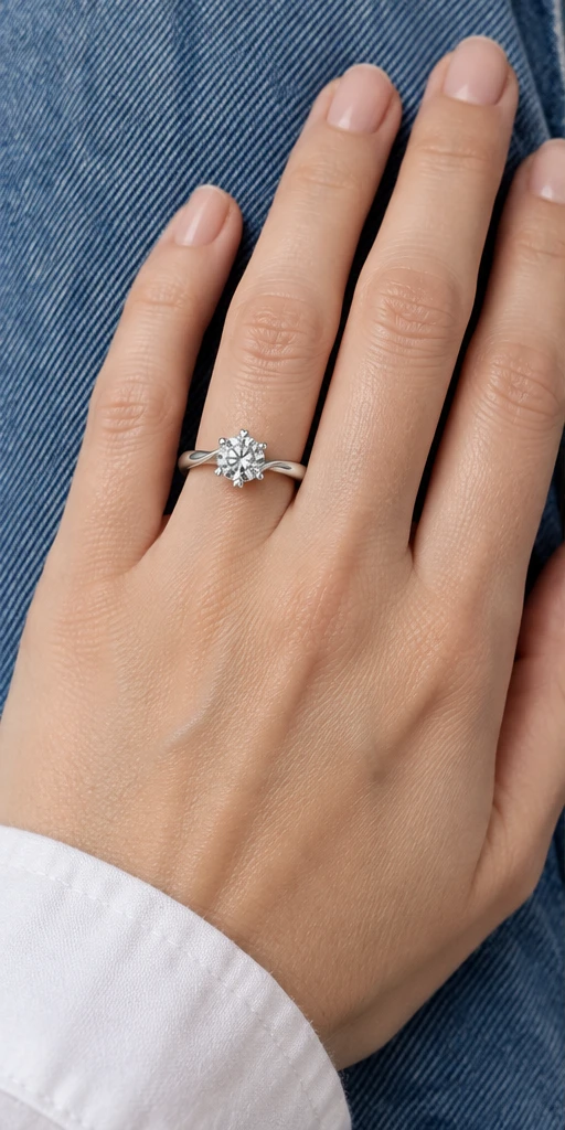 Six-Prong Lab-Grown Diamond Ring — 0.5 ct styling