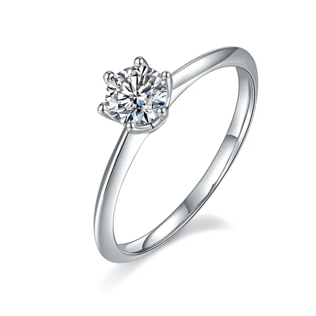 Six-Prong Lab-Grown Diamond Ring — 0.5 ct