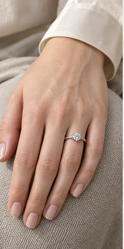 Six-Prong Lab-Grown Diamond Ring — 0.5 ct styling