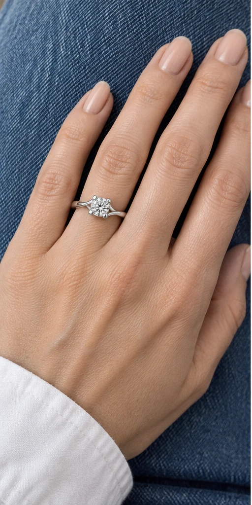Tulip Twist Lab-Grown Diamond Ring — 0.5 ct styling
