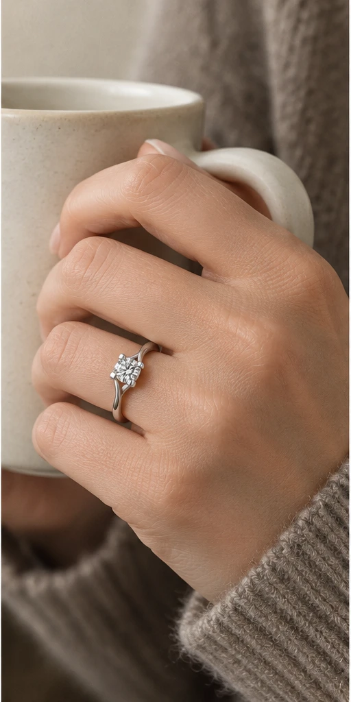 Tulip Twist Lab-Grown Diamond Ring — 0.5 ct editorial styling