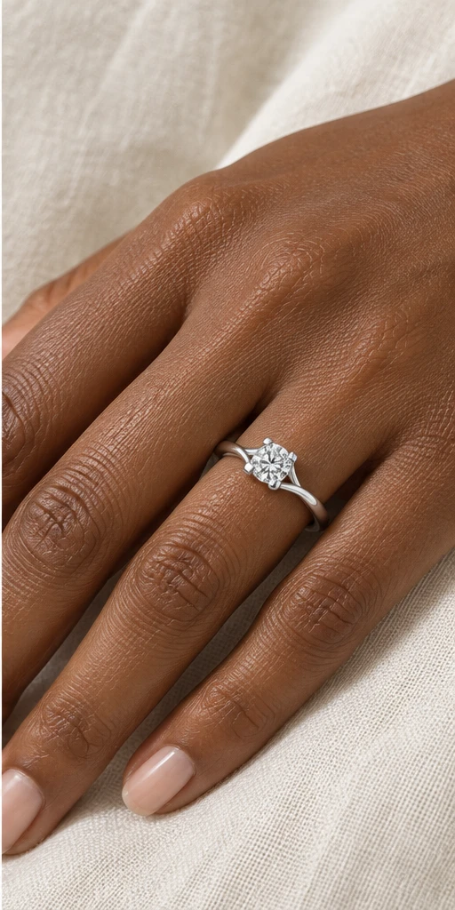 Tulip Twist Lab-Grown Diamond Ring — 0.5 ct editorial styling