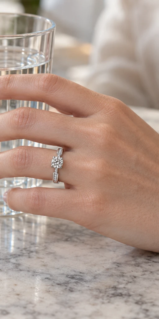 Tulip Accent Lab-Grown Diamond Ring — 0.5 ct editorial styling