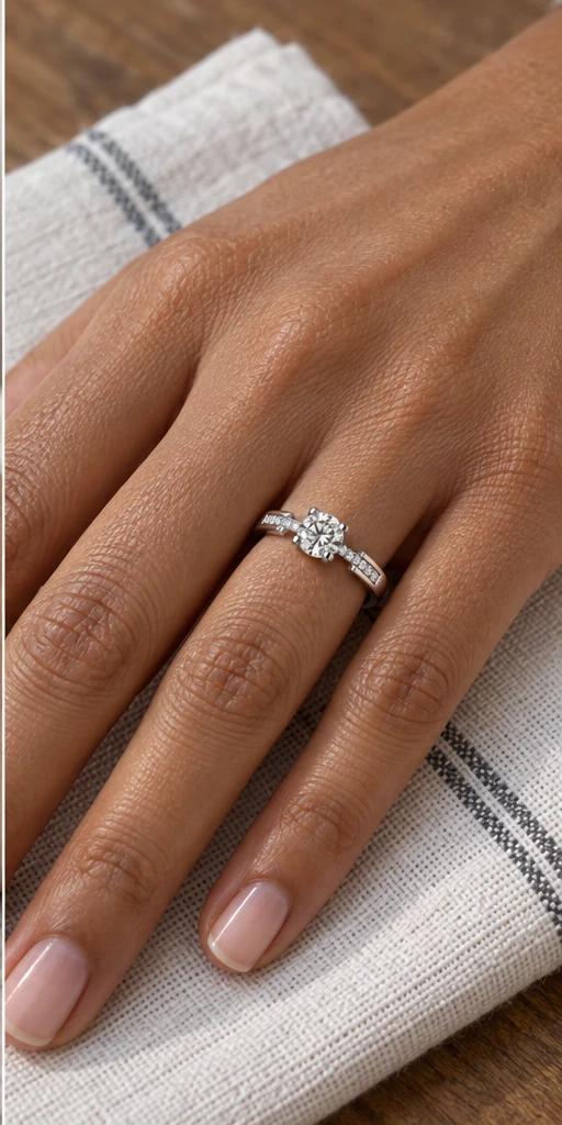 Tulip Accent Lab-Grown Diamond Ring — 0.5 ct editorial styling
